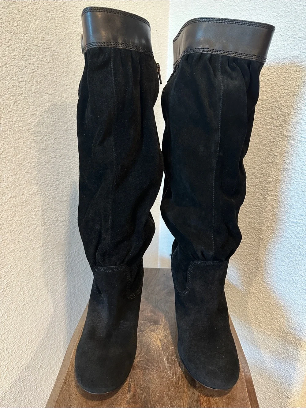 Michael Kors Black Suede Slouch Knee-High Boots Size 9